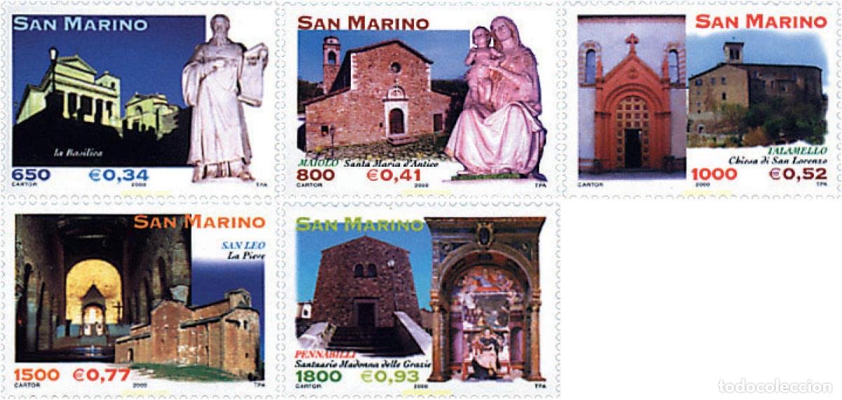 Sellos: 70009 MNH SAN MARINO 2000 IGLESIAS DE LA REGION DE MONTEFELTRO
