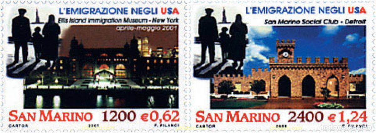 Sellos: 86354 MNH SAN MARINO 2001 EMIGRACION A LOS ESTADOS UNIDOS