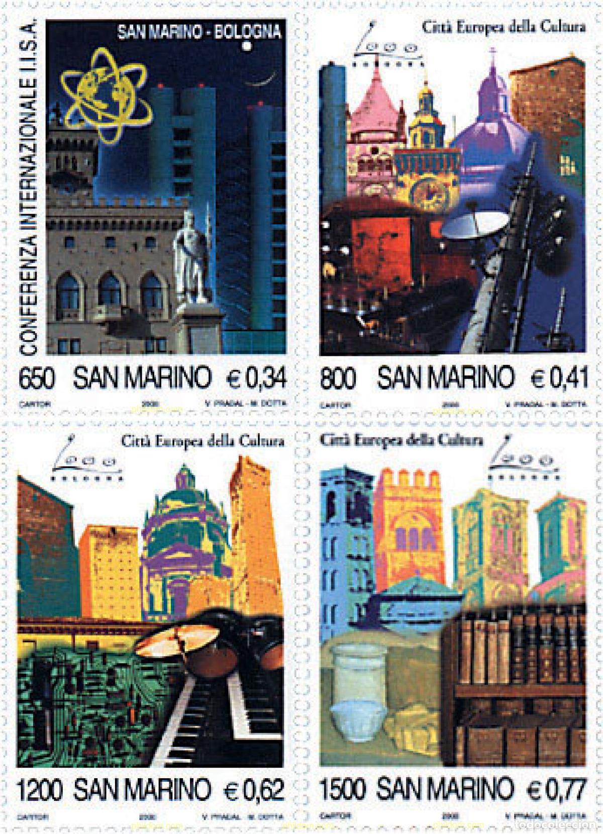 Sellos: 70004 MNH SAN MARINO 2000 CIUDAD EUROPA DE LA CULTURA. BOLONIA