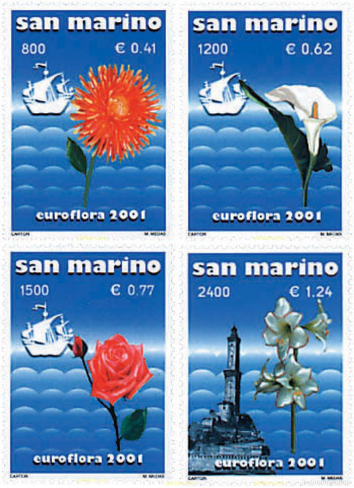 Sellos: 93187 MNH SAN MARINO 2001 EUROFLORA 2001