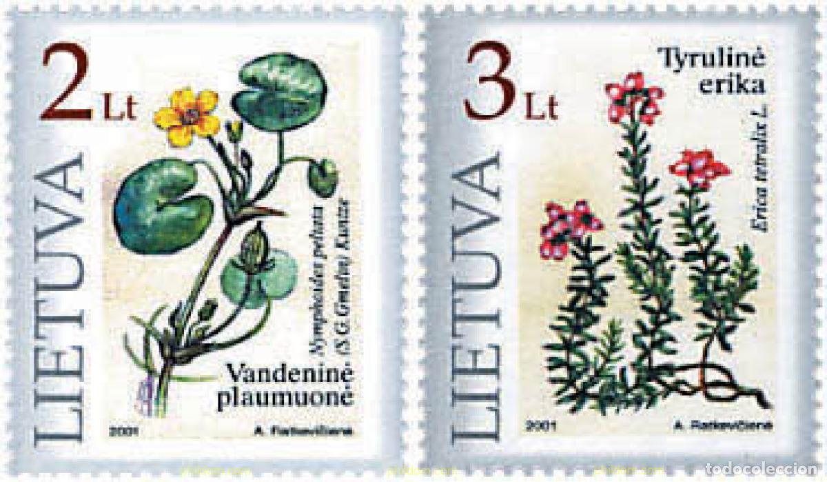 Sellos: 94662 MNH LITUANIA 2001 PROTECCION DE LA NATURALEZA. EL LIBRO ROJO DE LITUANIA. PLANTAS
