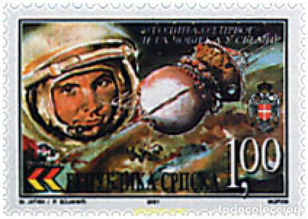 Sellos: 81111 MNH BOSNIA-HERZEGOVINA. Adm Serbia 2001 40 ANIVERSARIO DEL PRIMER HOMBRE AL ESPACIO