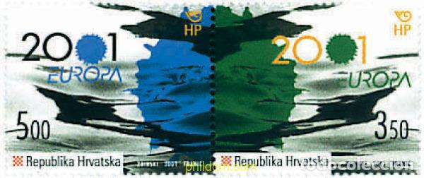 Sellos: 5532 MNH CROACIA 2001 EUROPA CEPT. CONSTRUCCION EUROPEA