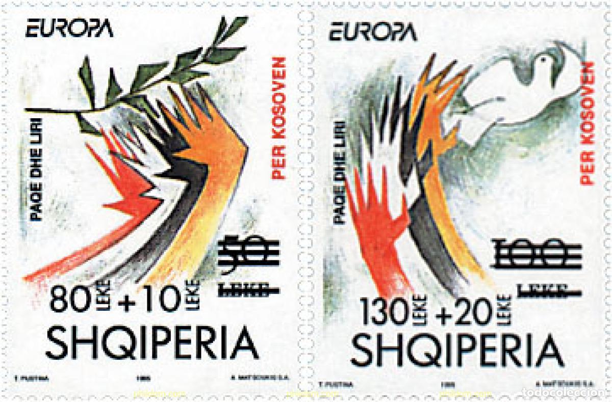 Sellos: 78822 MNH ALBANIA 2001 PRO KOSOVO. EUROPA 95 SOBRECARGADOS