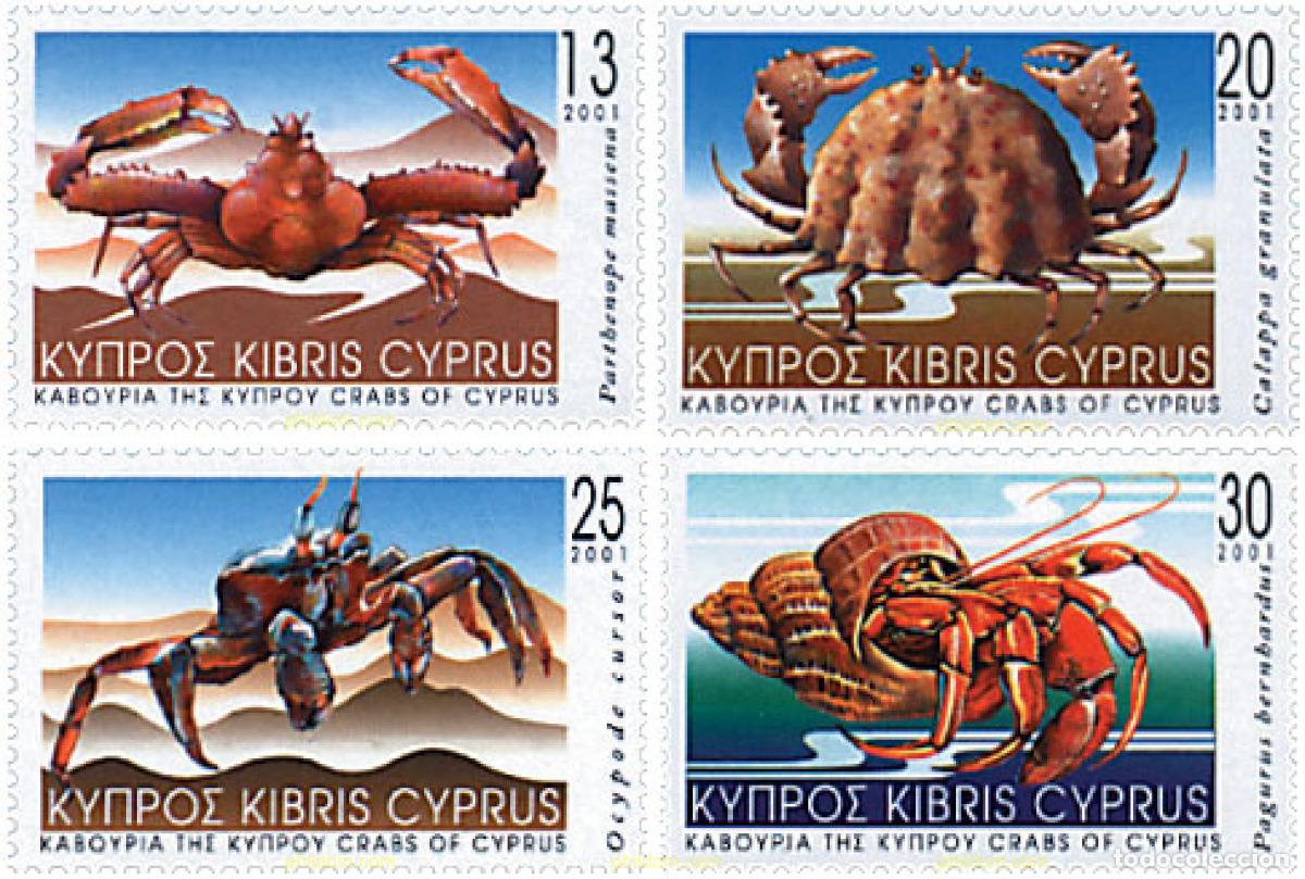 Sellos: 82534 MNH CHIPRE 2001 CANGREJOS