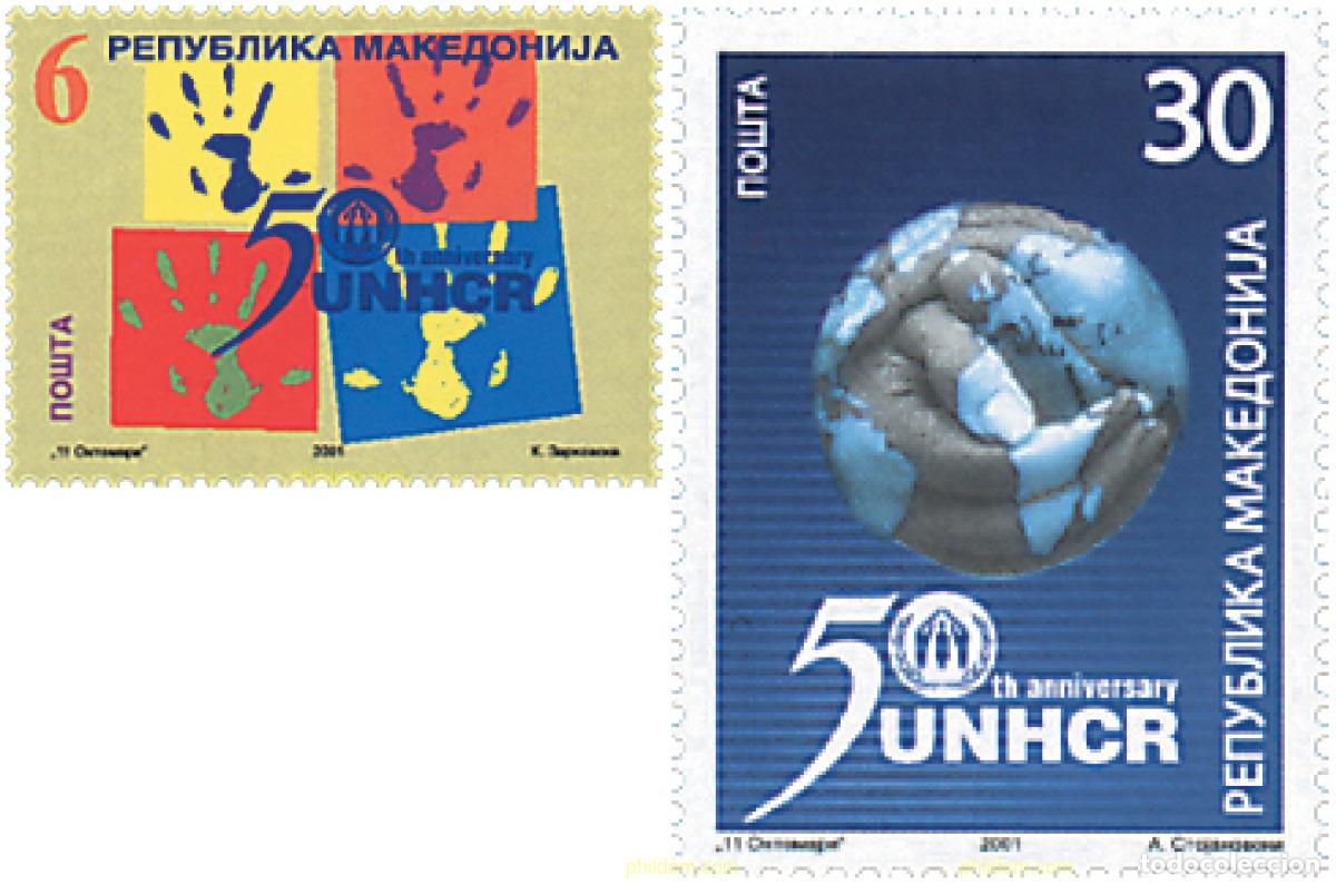 Sellos: 81323 MNH MACEDONIA 2001 50 ANIVERSARIO DEL ACNUR