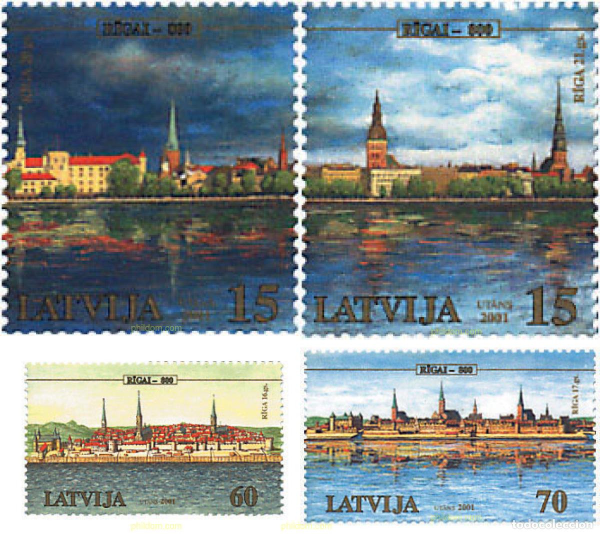 Sellos: 86589 MNH LETONIA 2001 800 ANIVERSARIO DE LA CIUDAD DE RIGA