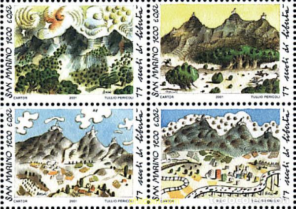 Sellos: 5390 MNH SAN MARINO 2001 1700 ANIVERSARIO DE LA REPUBLICA DE SAN MARINO