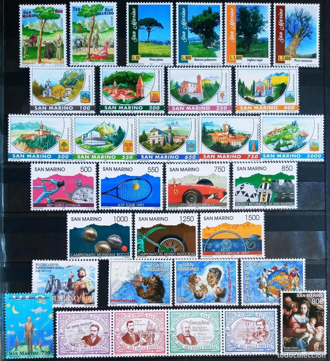 Sellos: SAN MARINO - IVERT A&Ntilde;O 1997 COMPLETO NUEVO ** 52 SELLOS+ 2 HOJA BLOQUE LOS DE LAS 3 FOTOS