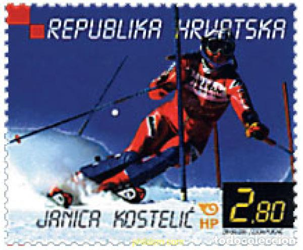 Francobolli: 81150 MNH CROACIA 2001 HOMENAJE A JANICA KOSTELIC, CAMPEONA DEL MUNDO DE ESQUI ALPINO