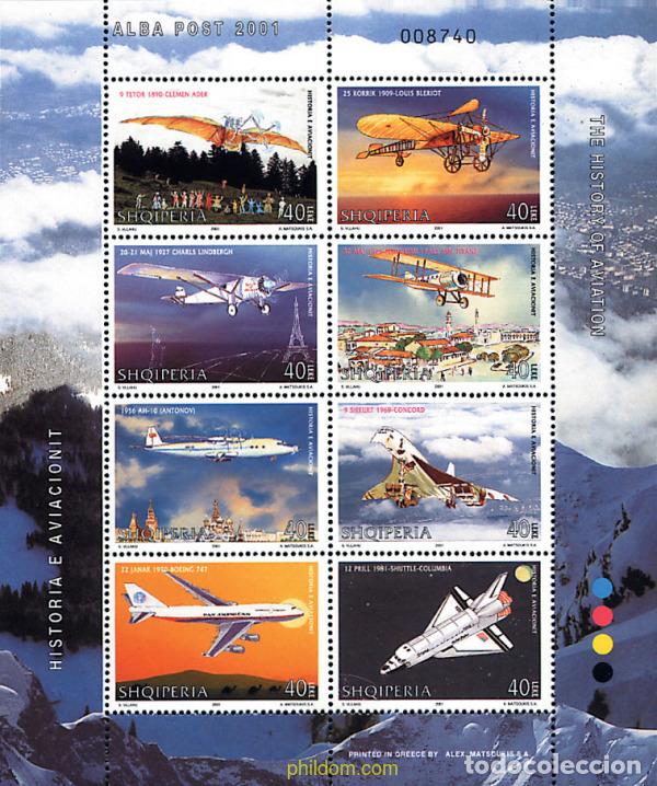 Timbres: 275476 MNH ALBANIA 2001 HISTORIA DE LA AVIACION