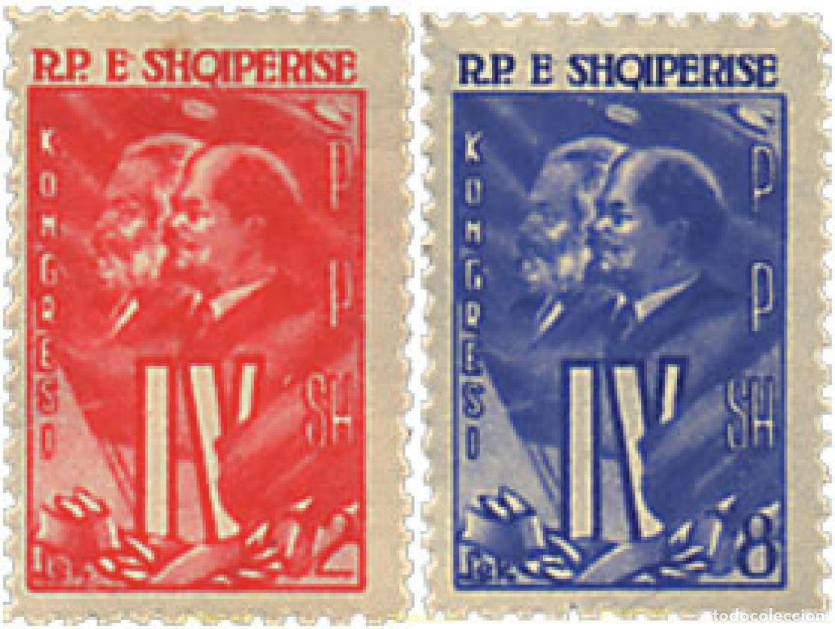 Sellos: 111640 MNH ALBANIA 1961 4 CONGRESO NACIONAL DE LOS TRABAJADORES
