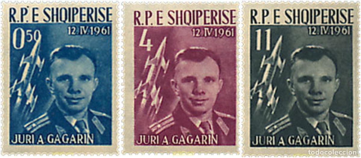 Sellos: 680749 HINGED ALBANIA 1962 JURI A. GAGARIN, PRIMER COSMONAUTA
