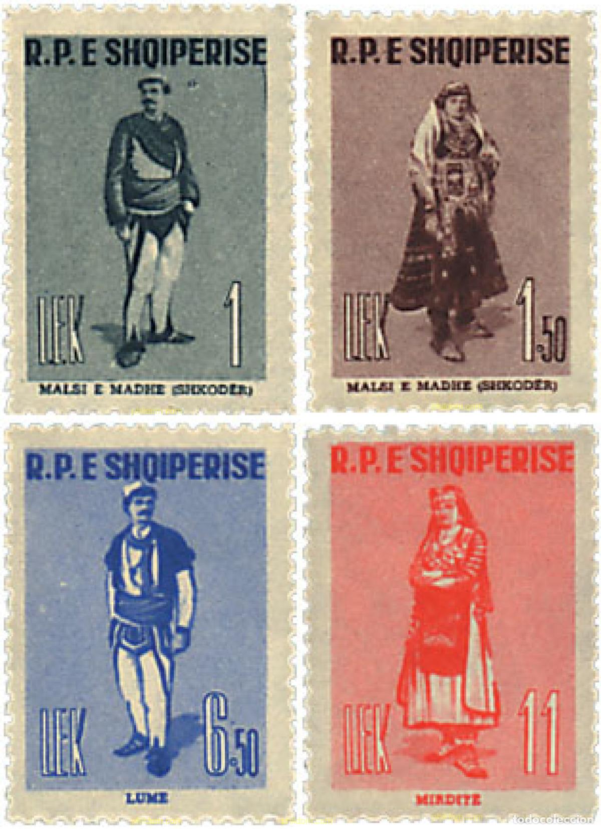 Sellos: 111642 MNH ALBANIA 1961 TRAJES REGIONALES