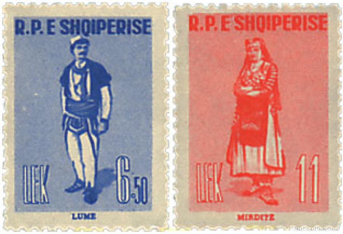 Sellos: 680746 MNH ALBANIA 1961 TRAJES REGIONALES