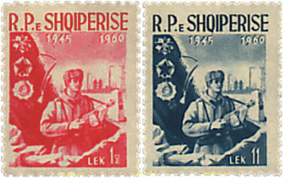 Sellos: 111630 MNH ALBANIA 1960 15 ANIVERSARIO DE LA GUARDIA DE FRONTERAS