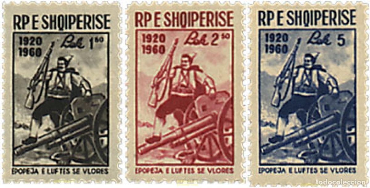 Sellos: 111633 MNH ALBANIA 1960 40 ANIVERSARIO DE LA BATALLA DE VLORA