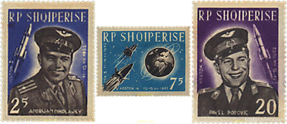 Briefmarken: 111677 MNH ALBANIA 1963 PRIMER VUELO ESPACIAL EN GRUPO