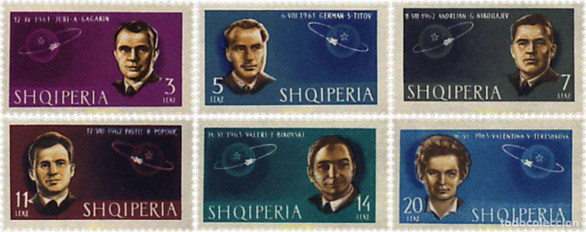 Sellos: 111681 MNH ALBANIA 1963 COSMONAUTAS SOVIETICOS