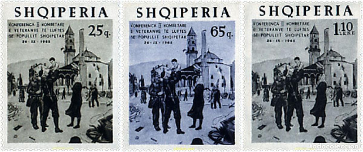 Sellos: 112020 MNH ALBANIA 1965 7 CONFERENCIA NACIONAL DE VETERANOS DE LA REVOLUCION