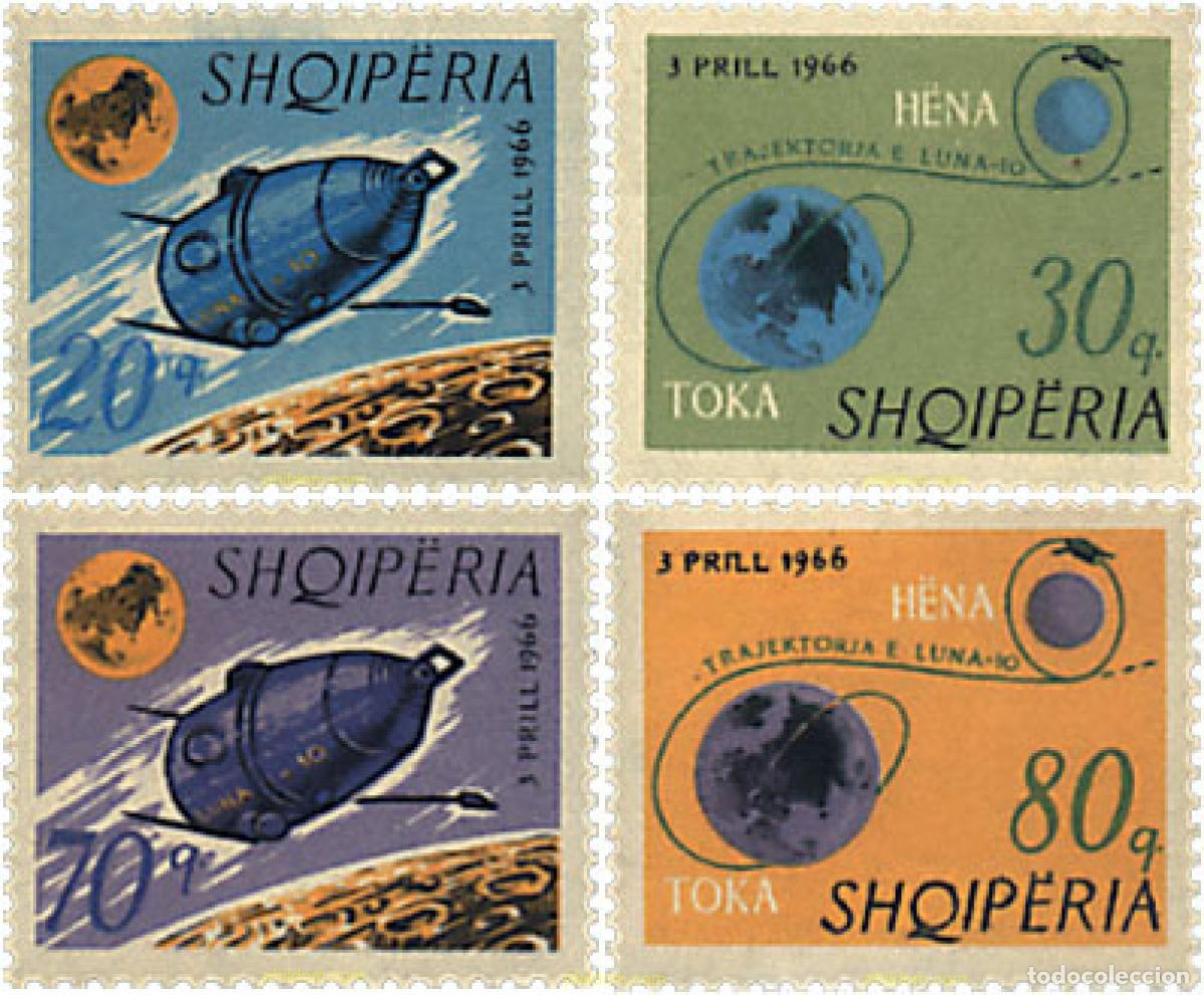 Sellos: 112025 MNH ALBANIA 1966 ALUNIZAJE DEL LUNA X