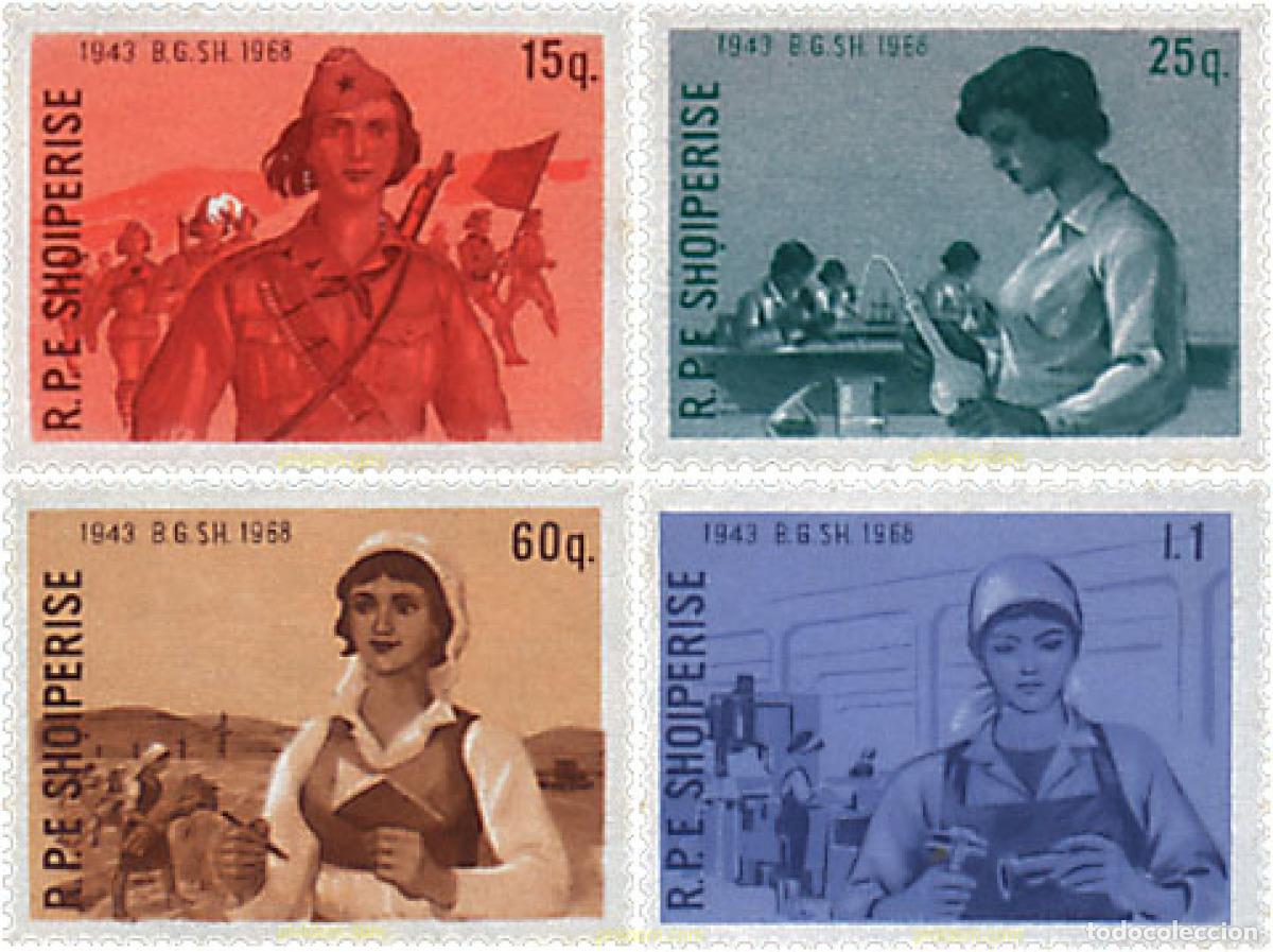 Sellos: 112054 MNH ALBANIA 1968 25 ANIVERSARIO DE LA UNION NACIONAL DE LA MUJER