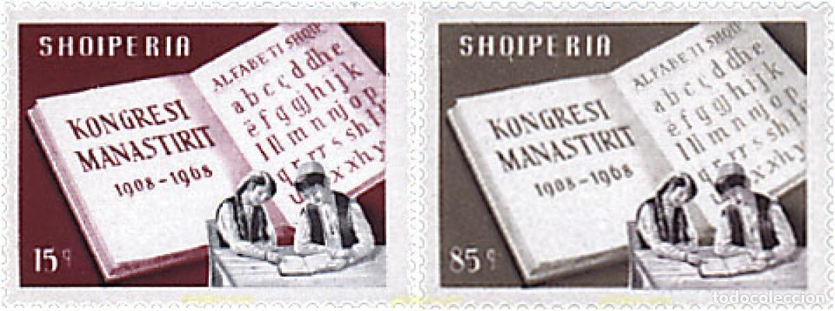 Sellos: 112061 MNH ALBANIA 1968 60 ANIVERSARIO DEL CONGRESO DE MONASTIR