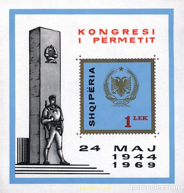 Sellos: 112068 MNH ALBANIA 1969 25 ANIVERSARIO DEL CONGRESO ANTIFASCISTA DE PERMET