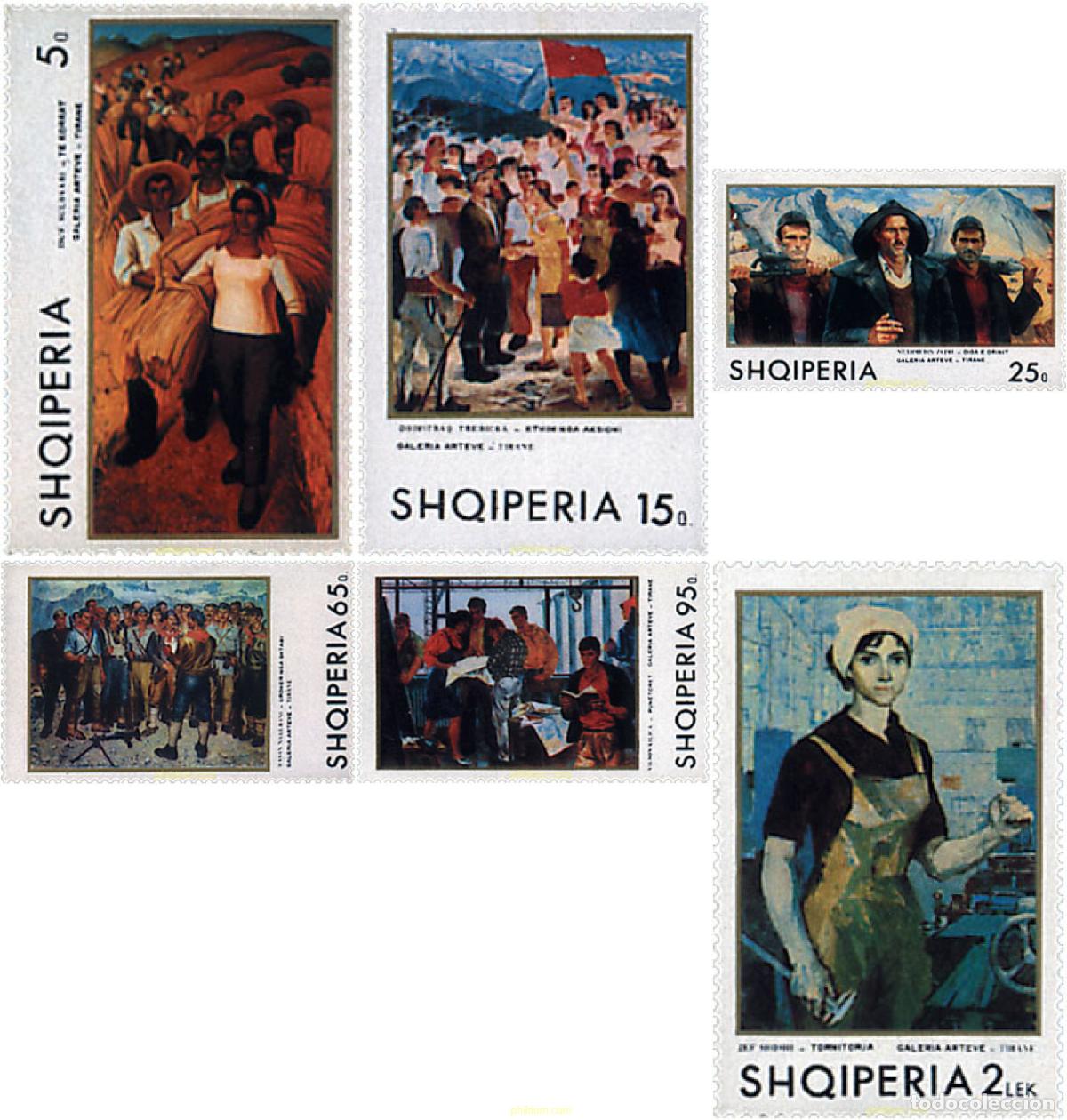 Sellos: 112079 MNH ALBANIA 1970 PINTURAS DE LA GALERIA NACIONAL ARTEVE EN TIRANA