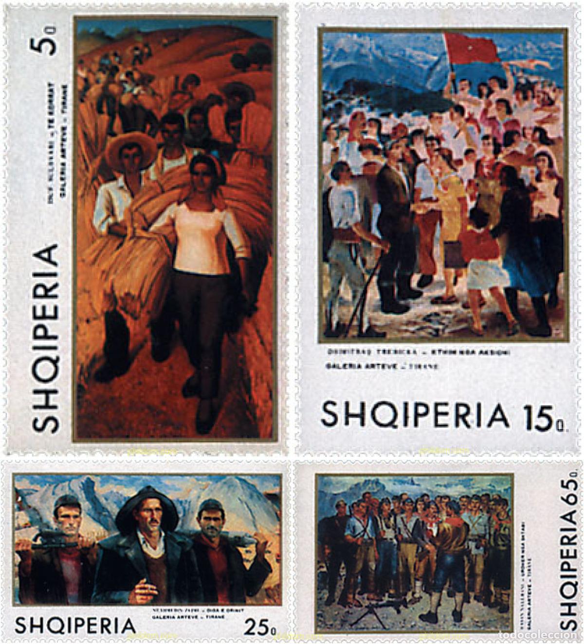Sellos: 681069 MNH ALBANIA 1970 PINTURAS DE LA GALERIA NACIONAL ARTEVE EN TIRANA