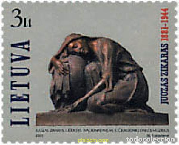 Sellos: 79196 MNH LITUANIA 2001 120 ANIVERSARIO DEL NACIMIENTO DEL ESCULTOR JUOZAS ZIKARAS
