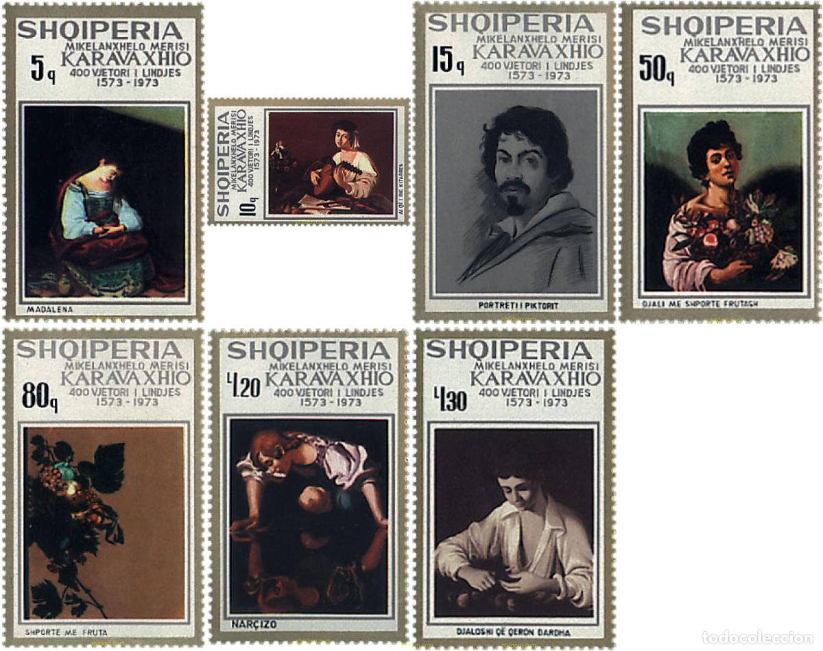 Sellos: 112340 MNH ALBANIA 1973 400 ANIVERSARIO DEL NACIMIENTO DE MIQUELANGELO MERISI CARAVAGGIO