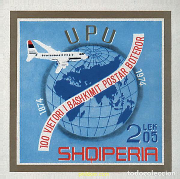 Sellos: 112354 MNH ALBANIA 1974 CENTENARIO DE LA UNION POSTAL UNIVERSAL