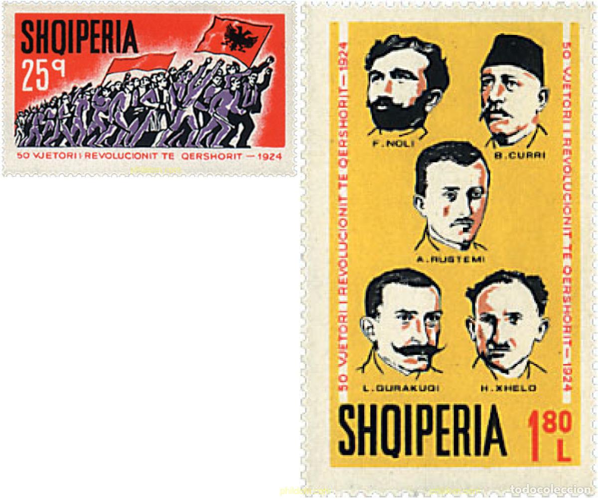 Sellos: 112353 MNH ALBANIA 1974 50 ANIVERSARIO DE LA REVOLUCION DE 1924