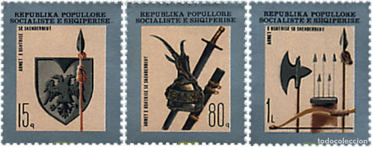 Sellos: 112383 MNH ALBANIA 1977 ARMAS DEL EJERCITO DE SKANDERBEG