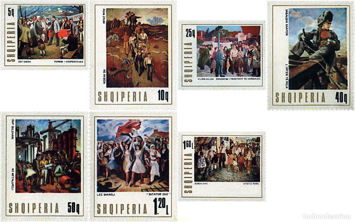Sellos: 112375 MNH ALBANIA 1976 PINTURAS NACIONALES