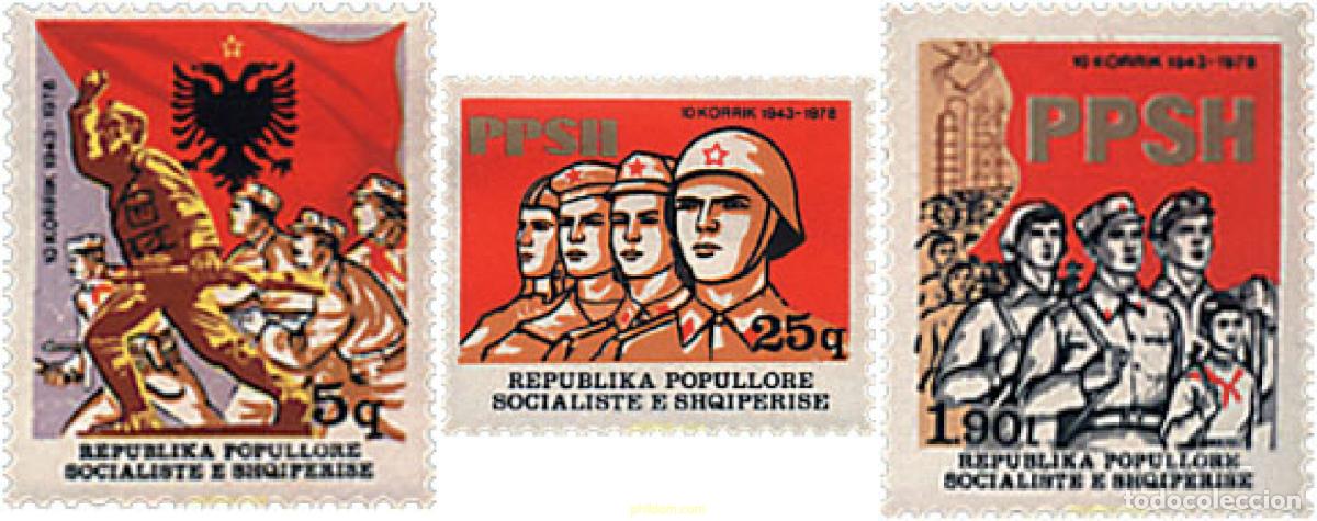 Sellos: 112402 MNH ALBANIA 1978 35 ANIVERSARIO DEL EJERCITO POPULAR ALBANES