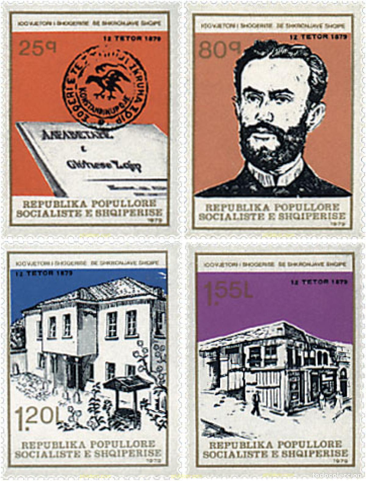 Briefmarken: 112419 MNH ALBANIA 1979 CENTENARIO DE LA SOCIEDAD DE LITERATURA ALBANESA