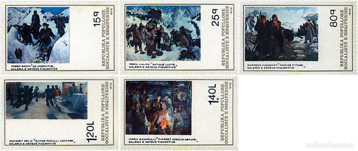 Sellos: 112417 MNH ALBANIA 1979 PINTURAS DE LA GALERIA DE ARTE FIGURATIVO DE TIRANA