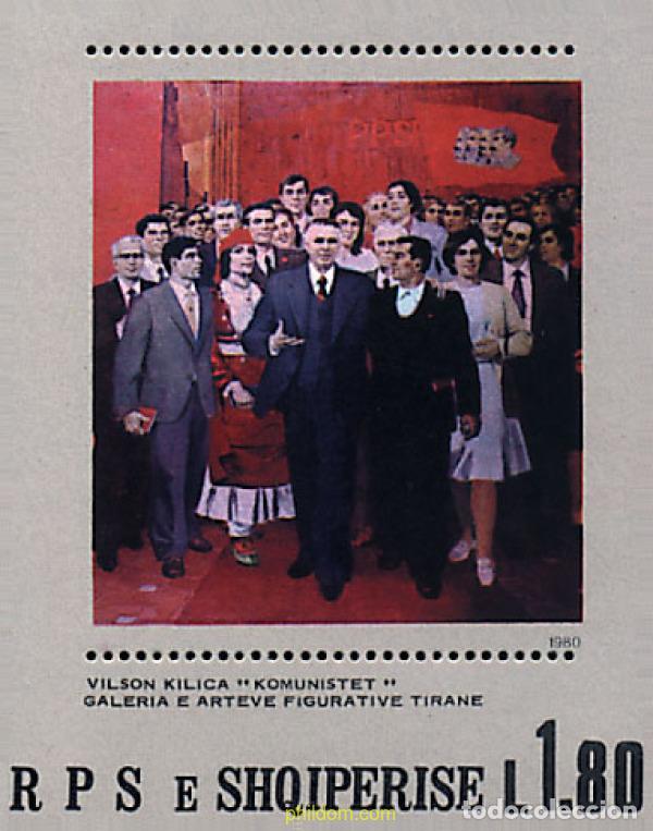 Sellos: 112433 MNH ALBANIA 1980 PINTURAS DE LA GALERIA DE ARTE FIGURATIVO DE TIRANA