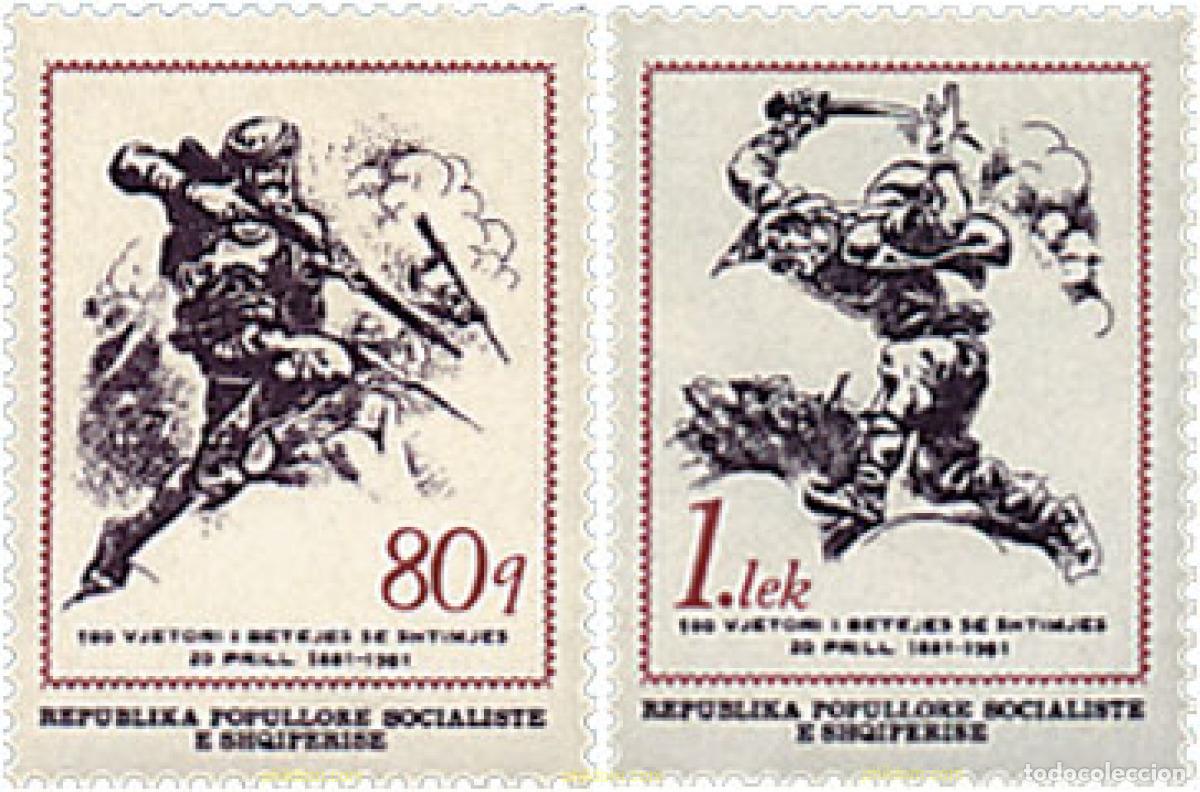 Sellos: 112442 MNH ALBANIA 1981 CENTENARIO DE LA VICTORIA DE SHTIMJES