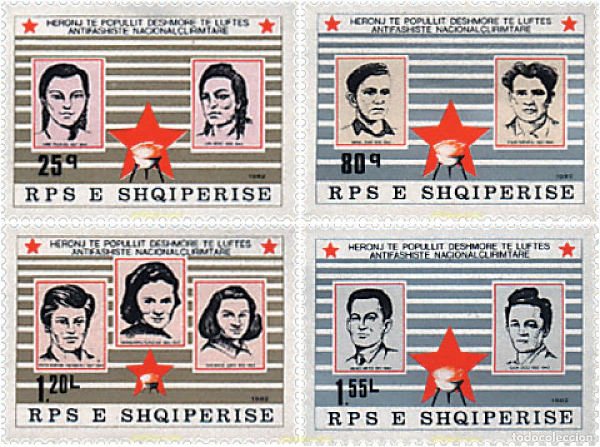 Sellos: 112452 MNH ALBANIA 1982 HEROES DE LA LIBERACION