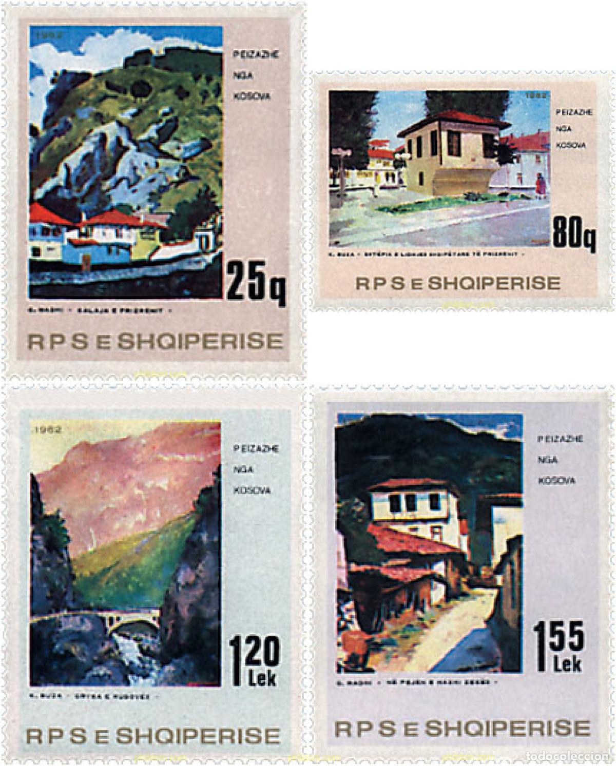 Sellos: 112451 MNH ALBANIA 1982 PAISAJES DE KOSOVO. PINTURAS