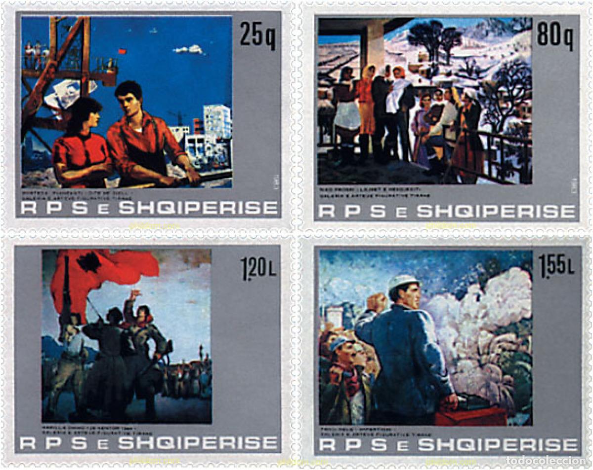 Sellos: 112478 MNH ALBANIA 1983 PINTURAS DE LA GARELIA DE ARTES FIGURATIVOS DE TIRANA