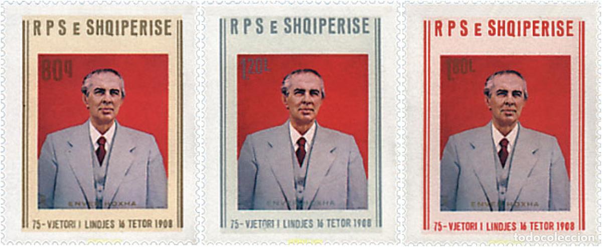 Sellos: 112480 MNH ALBANIA 1983 75 ANIVERSARIO DEL NACIMIENTO DE ENVER HOXHA