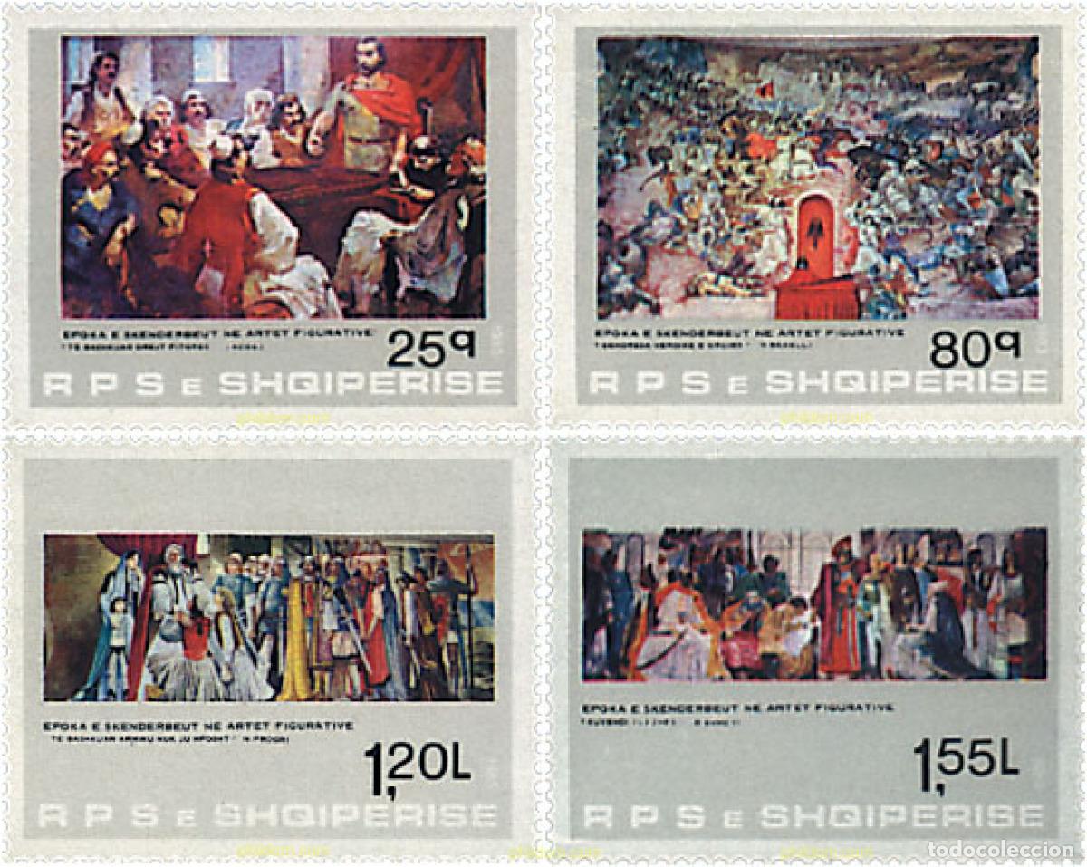 Sellos: 112485 MNH ALBANIA 1983 EPOCA DE SKANDERBEG EN EL ARTE FIGURATIVO. PINTURAS DEL MUSEO DE TIRANA