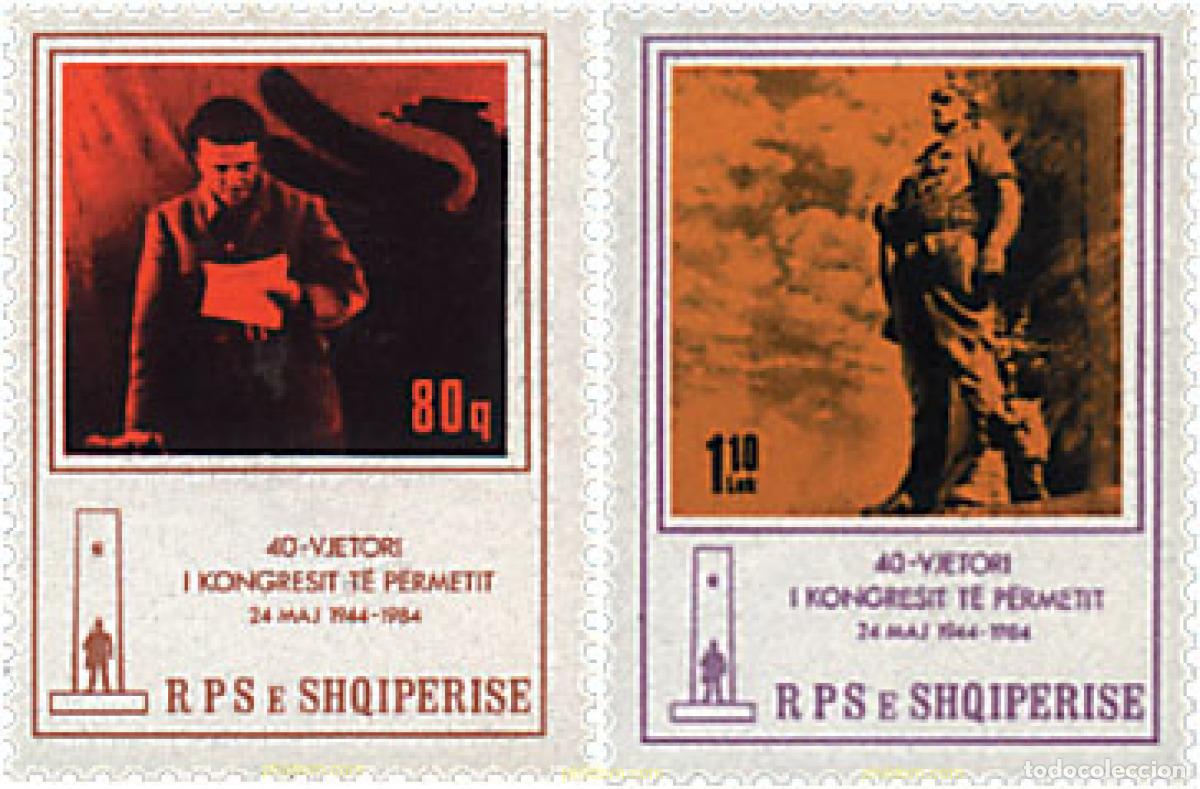 Sellos: 112490 MNH ALBANIA 1984 40 ANIVERSARIO DEL CONGRESO DE PERMET