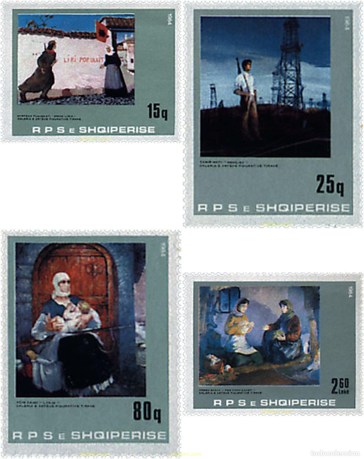 Sellos: 112492 MNH ALBANIA 1984 PINTURAS DE LA GALERIA DE ARTE FIGURATIVO DE TIRANA