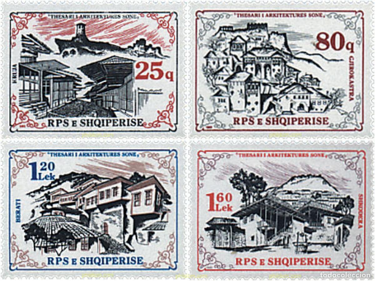 Sellos: 112510 MNH ALBANIA 1985 ARQUITECTURA. CONSTRUCCIONES ALBANESAS