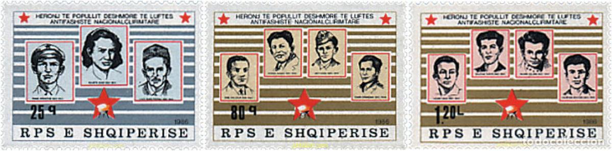 Sellos: 112516 MNH ALBANIA 1986 HEROES DE LA LIBERACION